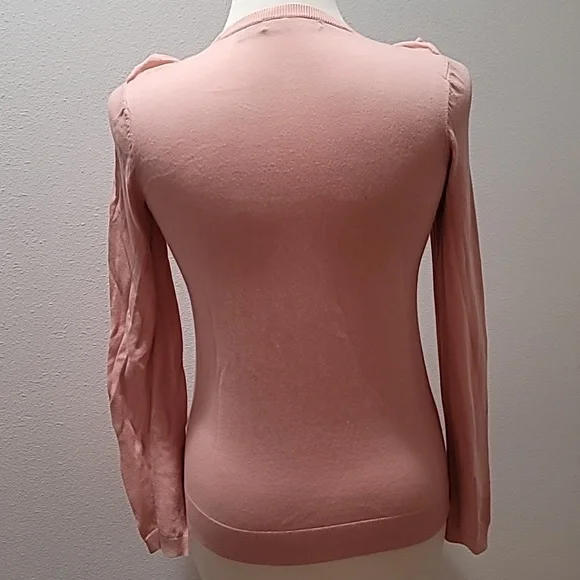 Ralph Lauren Small Pink Ruffle Sweater Top Casual Comfy Cozy Preppy Pullover - Picture 8 of 12